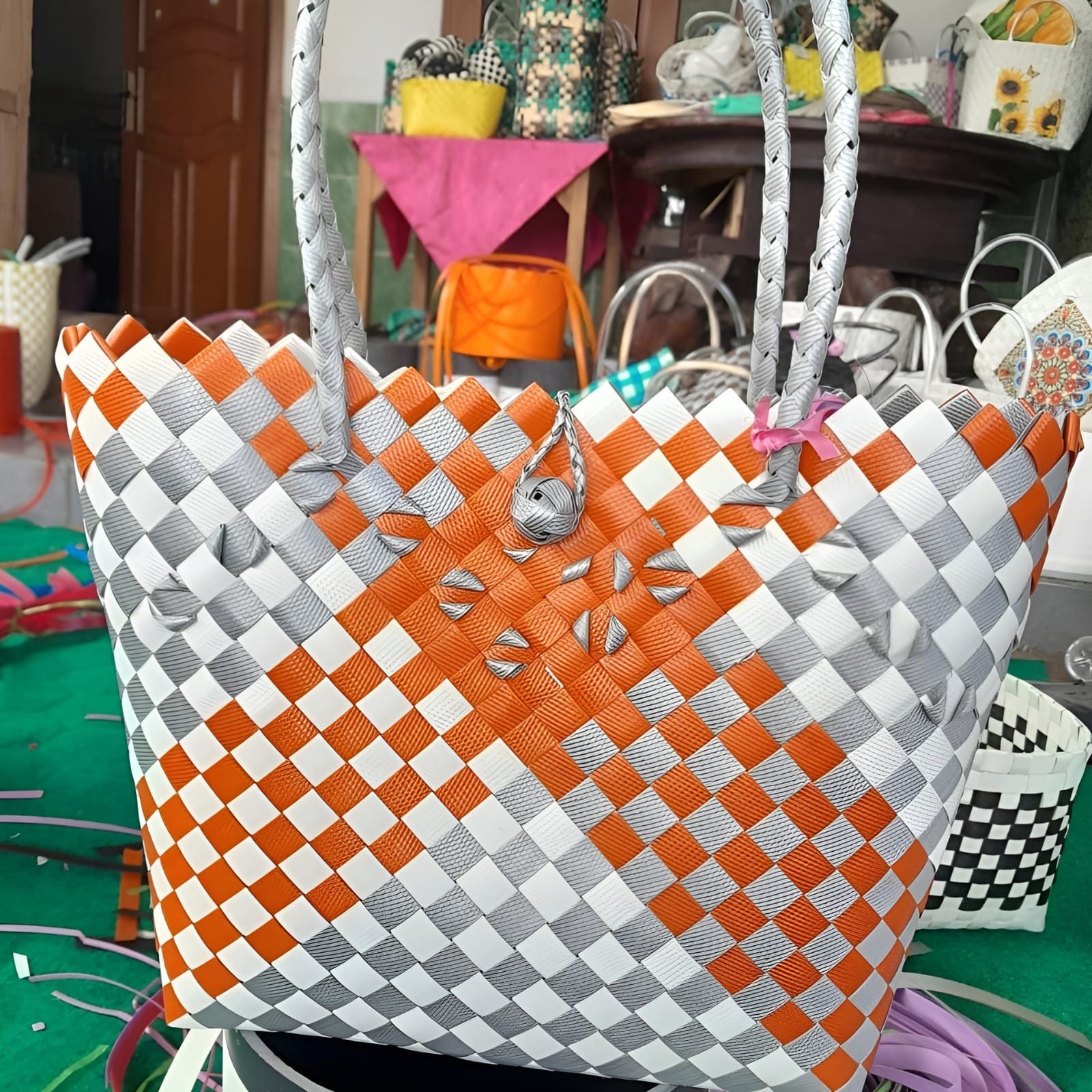 Diagonal Chic Tote